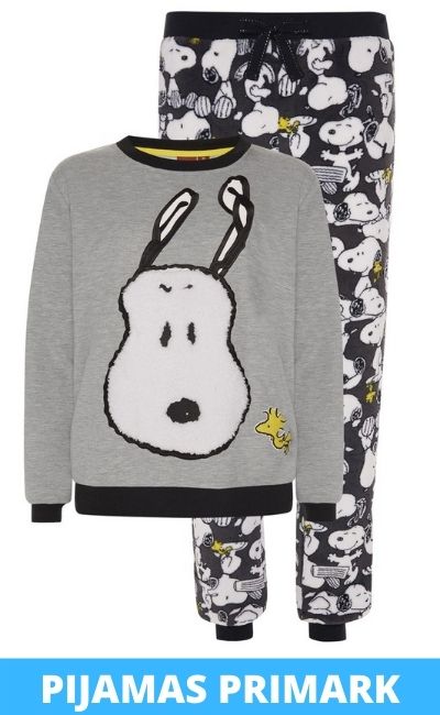 Pijamas de snoopy largos color gris en Colección Primark