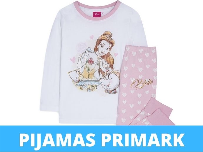 Pijama largo para niña la bella y la bestia en Ofertas