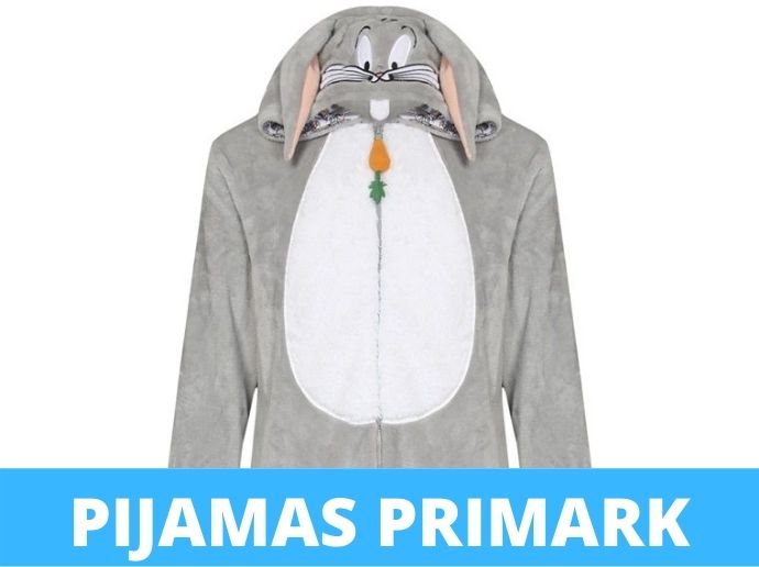 Pijama cuerpo enteros color gris de bugs bunny
